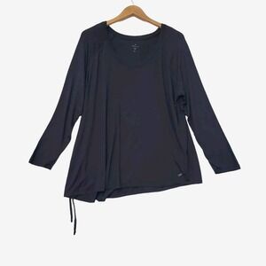 Free Fly Top‎ Women's Long Sleeve Ruched Drawstring Athleisure Workout Gym Sz 1X